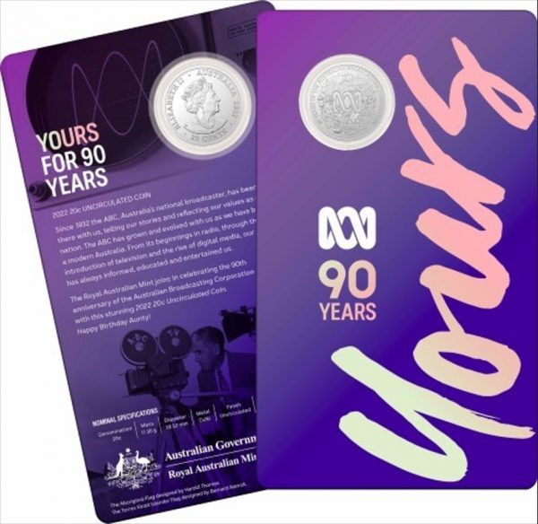 2022 - 90th Anniversary of ABC - 20c Uncirculated Coin