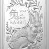 2023 $1 1/2oz Fine Silver Lunar Year of the Rabbit Ingot - Image 2