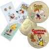 2021 $1 Centenary of Ginger Meggs Coloured AlBr 2 Coin Set