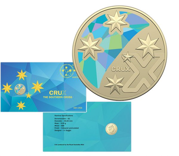 2022 Crux: The Southern Cross Limited Edition Coloured Coin PNC Limited to 2,500