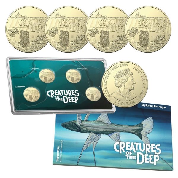 2023 $1 Creatures Of The Deep Mintmark and Privy Mark UNC 4 Coin Set