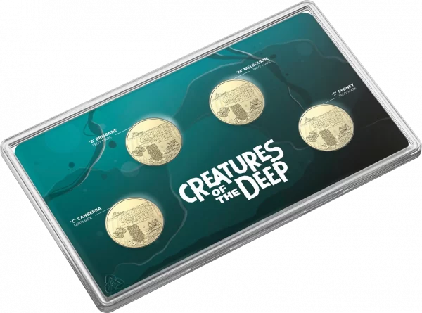 2023 $1 Creatures Of The Deep Mintmark and Privy Mark UNC 4 Coin Set - Image 6