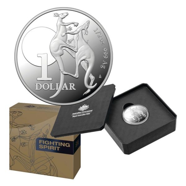 2023 $1 1/2oz Kangaroo Silver Fighting Spirit Fine Silver Proof Coin