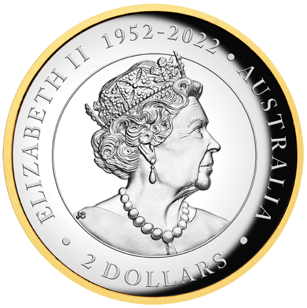 2023 $2 Australian Kookaburra 2oz Silver High Relief Gilded Proof Coin - Image 3