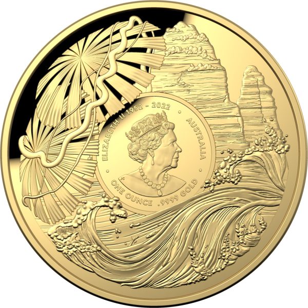 2023 $100 Gold Coloured Proof Domed Coin – Beauty, Rich & Rare – Twelve Apostles - Image 2