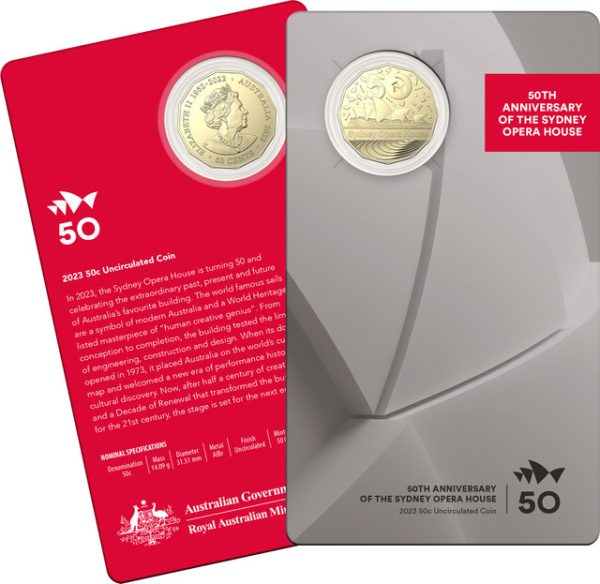 2023 50c AlBr Uncirculated Coin - 50th Anniversary of the Sydney Opera House - Image 3