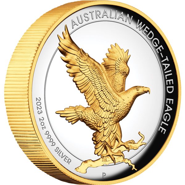 2023 Australian Wedge-tailed Eagle 2oz Silver Proof High Relief Gilded Coin