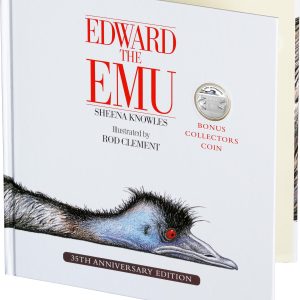 2023 20 cent 35th Anniversary of Edward the Emu Coloured CuNi UNC Coin in BOOK