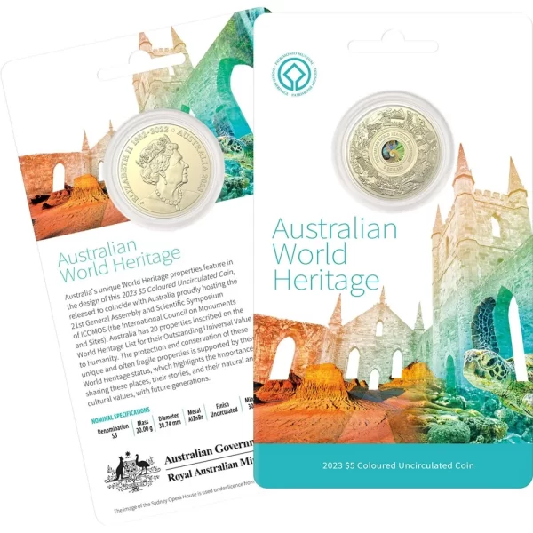 2023 Australian World Heritage Properties $5 Uncirculated Coloured Frosted Coin