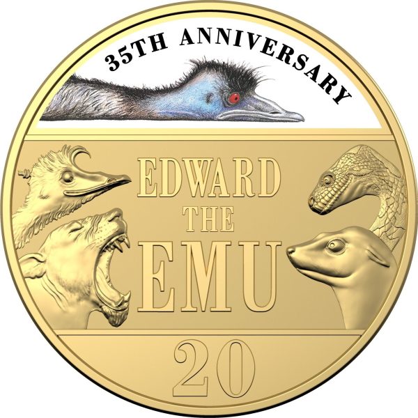 2023 20c Edward the Emu Gold Plated 20c coin and Collector Book - Image 2