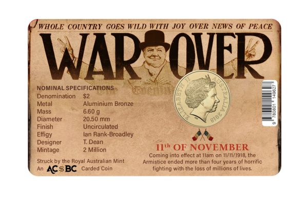 2018 $2 Red Poppy Armistice Day Carded Coin - Image 3