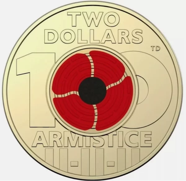 2018 $2 Red Poppy Armistice Day Carded Coin - Image 4