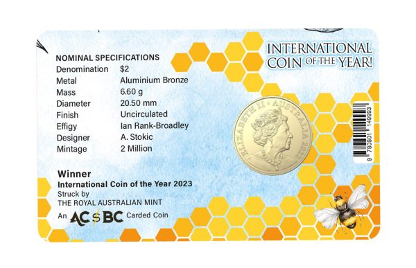 2022 $2 International Coin of the Year - Honeybee - Image 2