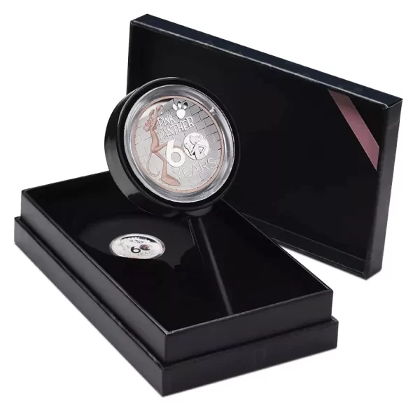 2024 Pink Panther 60th Anniversary 5oz Silver Proof Coin $5 Tuvalu - 750 Mintage - Image 6