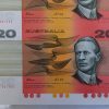 1993 NPA Australia $20 Uncut Vertical Pair Gold Serials & Folder Rare Banknotes - Image 3