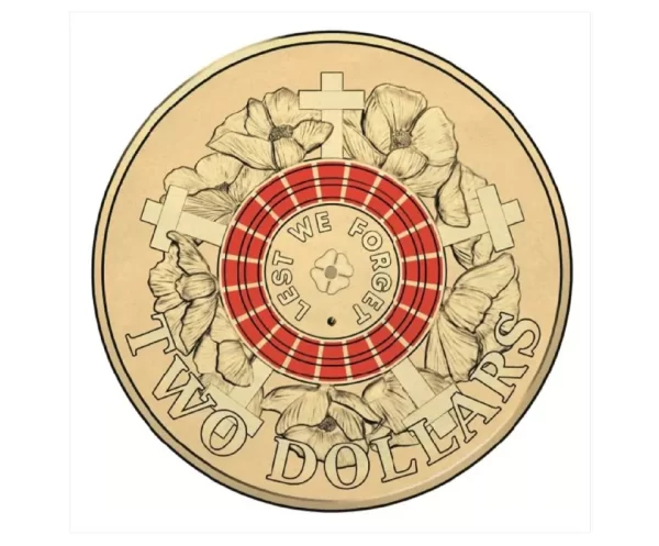 2015 $2 Lest We Forget Counterstamp Poppy Coin War Graves UNC In Card -Last One! - Image 3