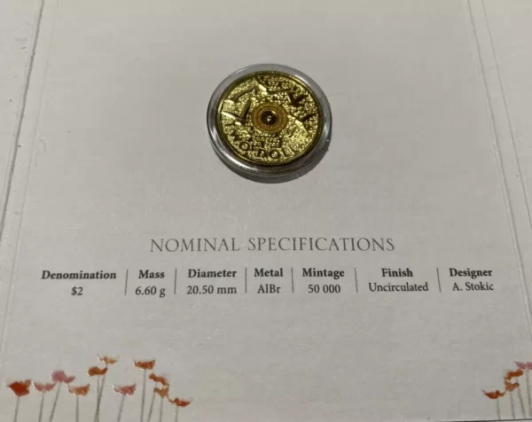 2015 $2 RAM Remembrance Day Flanders Fields C Mintmark Coloured Carded Coin - Image 3