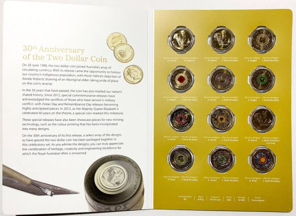2018 Australia - 30th Anniversary of the $2 coin - 12 Coin Folder Set - Limited - Image 4