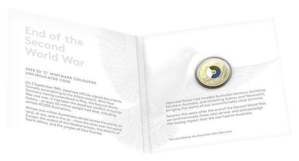 2020 End Of The Second World War Coloured $2 C Mintmark Carded - Image 4