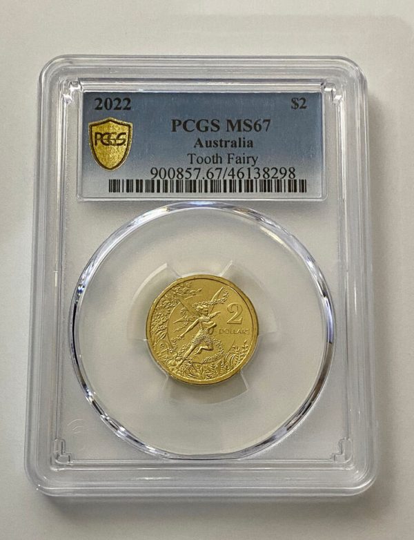 2022 $2 Tooth Fairy PCGS MS67 Gold Shield Australia Graded Coin + original card