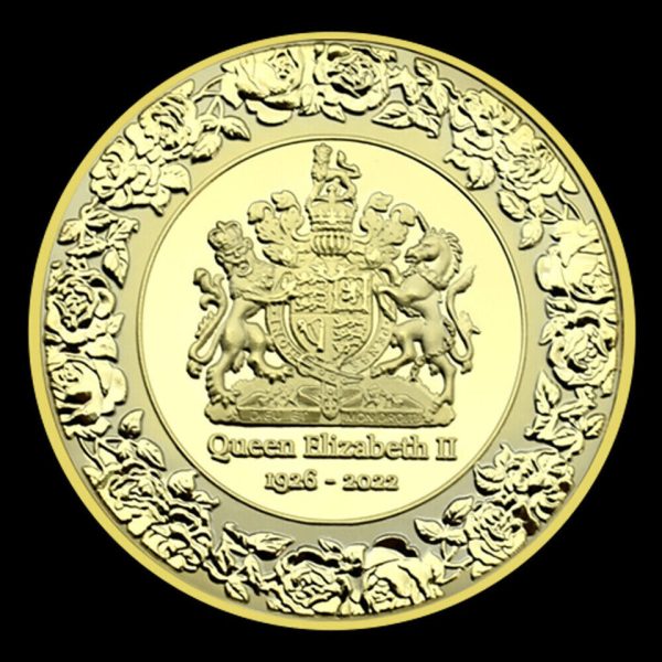 2022 Queen Elizabeth II 70th Platinum Jubilee Coat of Arms GOLD Coin In Capsule - Image 2