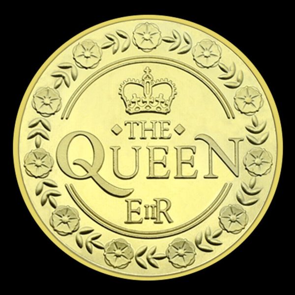2022 Queen Elizabeth II 70th Platinum Jubilee Portrait 24k GOLD Plated Coin - Image 3