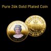 2022 Queen Elizabeth II 70th Platinum Jubilee Portrait 24k GOLD Plated Coin