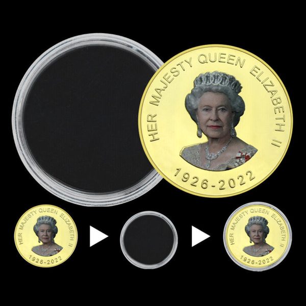 2022 Queen Elizabeth II 70th Platinum Jubilee Portrait 24k GOLD Plated Coin - Image 2