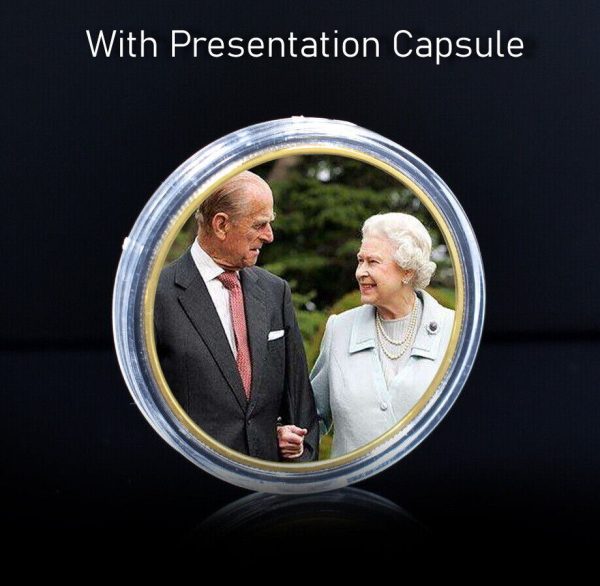 2022 Queen Elizabeth II 70th Platinum Jubilee With Prince Phillip 24k GOLD Coin - Image 4