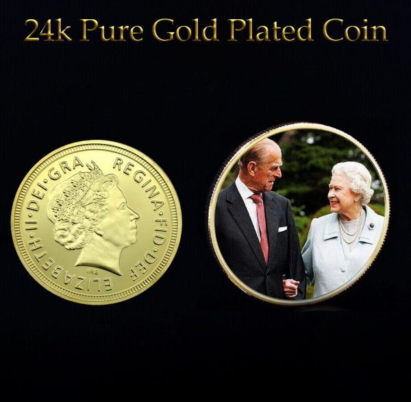 2022 Queen Elizabeth II 70th Platinum Jubilee With Prince Phillip 24k GOLD Coin