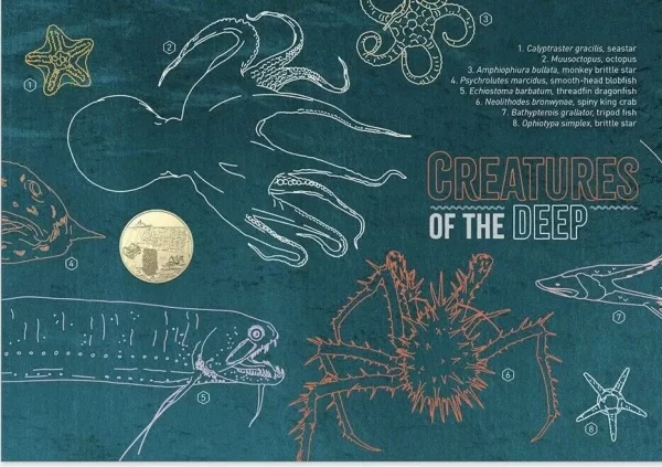 2023 $1 Creatures of the Deep Impressions Larger PNC Limited Edition 309/500 - Image 4