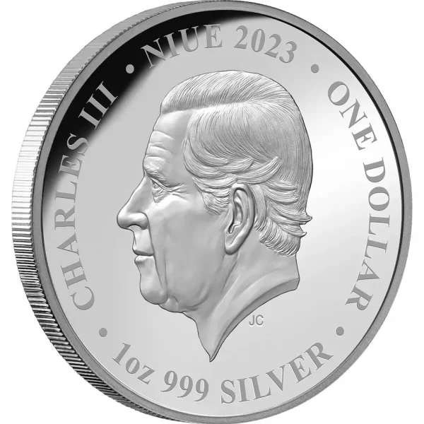 2023 1923 $1 Half Penny 100th Anniversary 1oz Silver Proof Coin NIUE COA 050/999 - Image 2