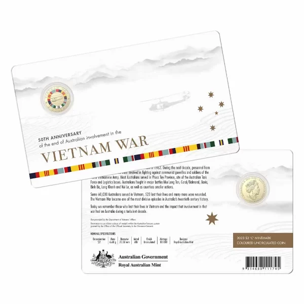 2023 $2 'C' Mintmark Uncirculated Coin Vietnam War 50th Anniversary - Image 3