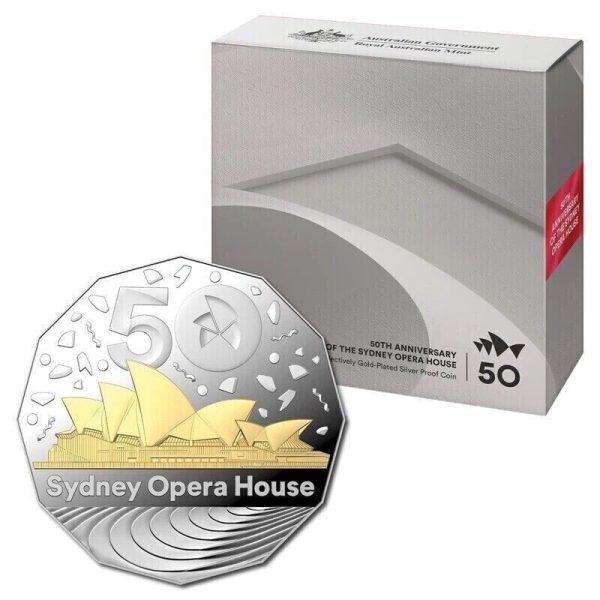 2023 50c 50th Anniversary of the Sydney Opera House Gold Plated Silver Proof - Image 3