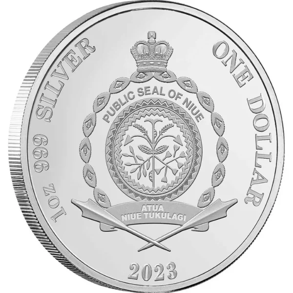 2023 Captain Cook Crosses Antarctic Circle $1 1 Oz Silver Color Coin - Low Mint - Image 6