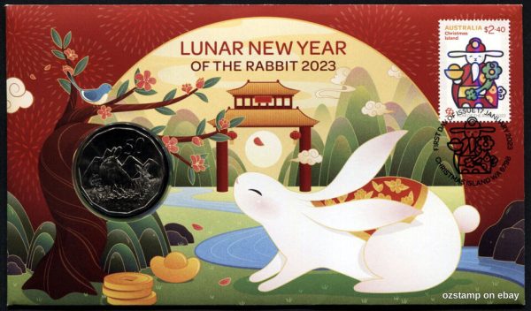 2023 Chinese Lunar New Year of the Rabbit PNC RAM 50c Coin Cover Australia