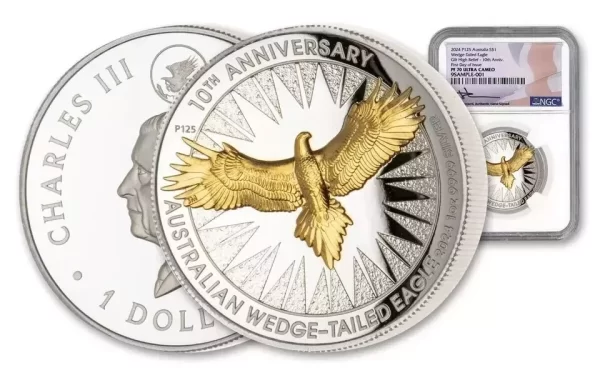 2024 Australia Wedge Tailed Eagle Gilt 1 oz Silver NGC PF70 UC Mercanti TOP POP - Image 4