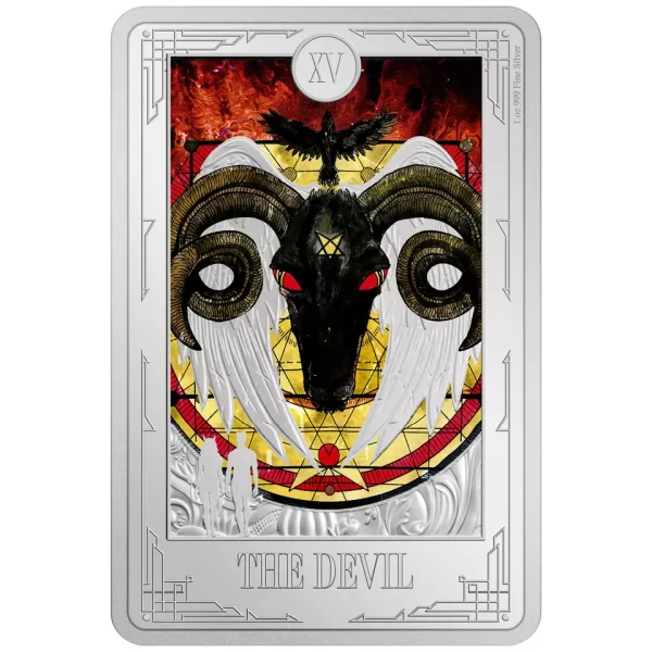 2024 Niue - The Devil 1oz Silver Colored Proof Coin Tarot Card XV NZ Mint - Image 2