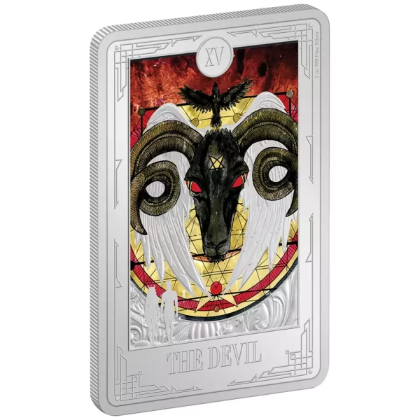 2024 Niue - The Devil 1oz Silver Colored Proof Coin Tarot Card XV NZ Mint