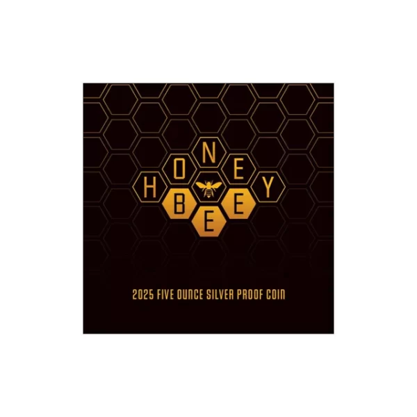 Honey Bee 2025 $10 Gold-plated 5oz Silver Proof Coin - Image 4