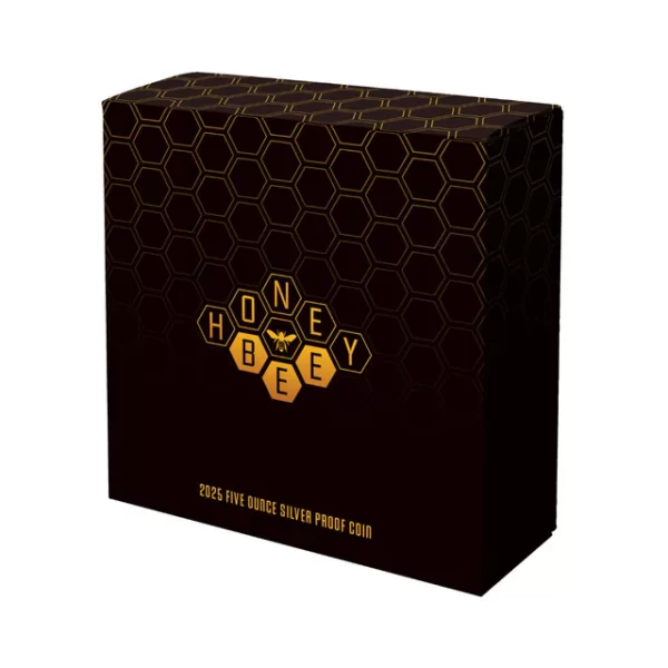 Honey Bee 2025 $10 Gold-plated 5oz Silver Proof Coin - Image 6