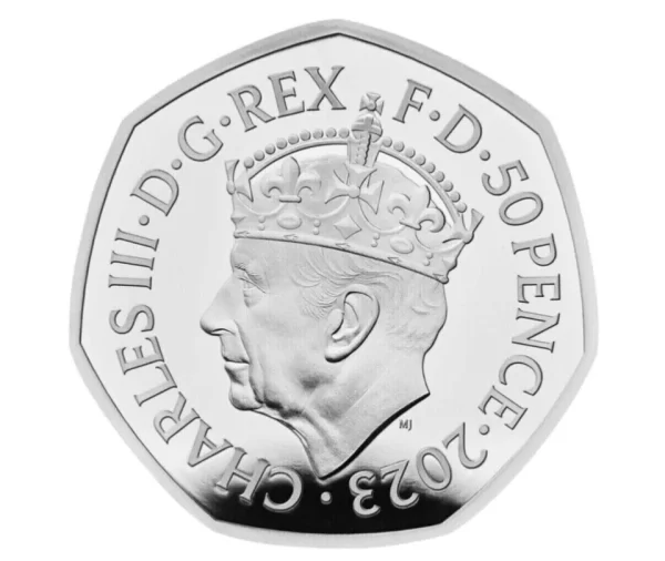 2023 UK 50p Silver Proof Coin with Case - King Charles III Coronation - COA - Image 3