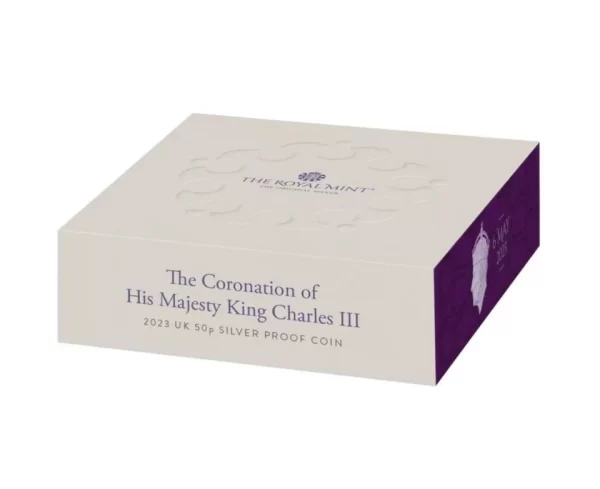 2023 UK 50p Silver Proof Coin with Case - King Charles III Coronation - COA - Image 6