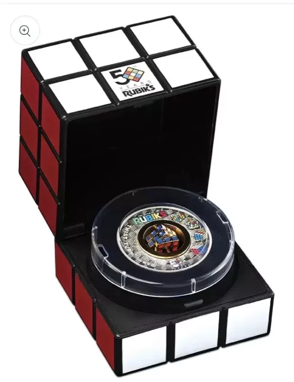 Rubik's Cube Coin 50th Anniversary 2024 2oz Silver Antiqued Coloured - Image 3
