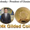 Zelensky Gold Coin - Pure 24k Gilded - Ukraine President Commemorative Coin