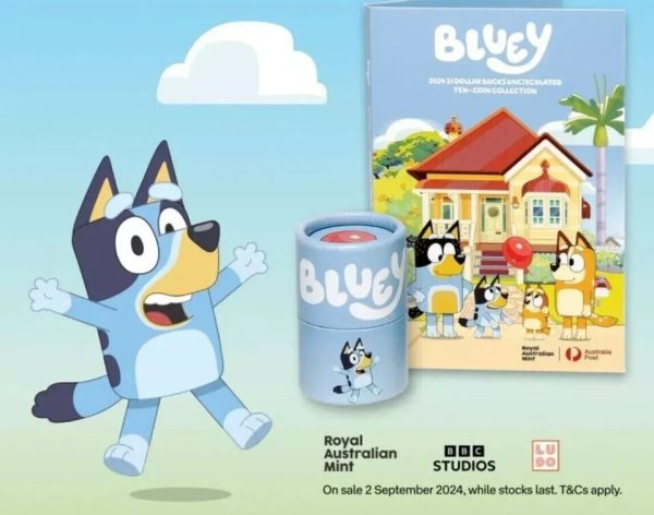 2024 $1 Bluey 10-Coin Tube and Folder Set - Chance of a Coloured Coin - Image 2