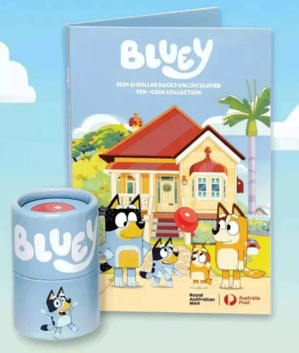 2024 $1 Bluey 10-Coin Tube and Folder Set - Chance of a Coloured Coin